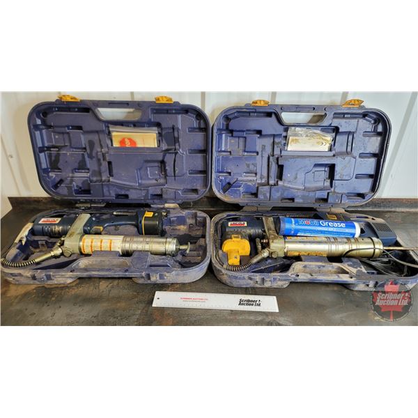 Lincoln Grease Guns (2) : both in cases (12V Batteries (4) & (2) chargers)