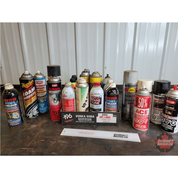 Variety of Aerosol Shop Fluids & Paint : Incl: Tremclad; Sea Foam; Loctite Freeze & Release; etc.