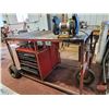 Image 1 : Custom Built Movable Metal-Top Work Bench (Bench Measures 44"H x 72"W x 36"D) (c/w : Tool Chests (2)
