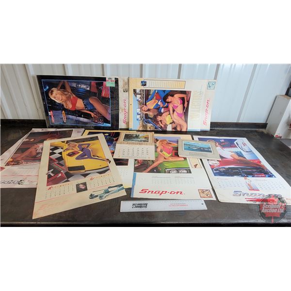 Vintage Calendars (9) Incl: Snap-On (7) & Osoyoos Hardware & Lumber (2)