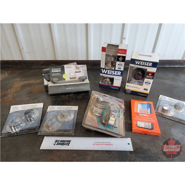 Variety of Hardware Incl: Weiser Door Knobs; Closet Rod Holders; etc.
