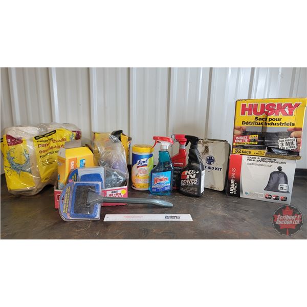 Variety of Cleaners: SOS Pads; Industrial Garbage Bags; Windex; Paper Towel; etc!