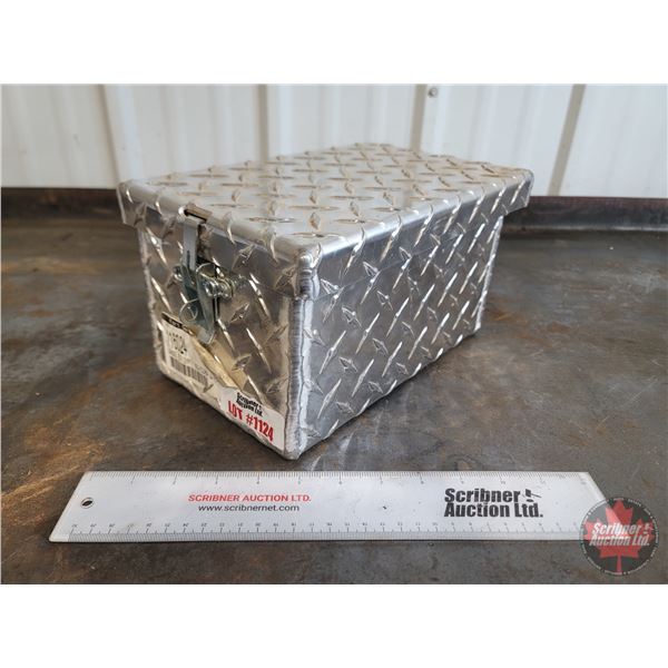 Small Checkerplate Aluminum Box w/Clasp (Measures 6 H x 7 W x 11 D)