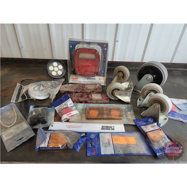 Group: Variety of LED Lights; Roller Wheels (4); etc.