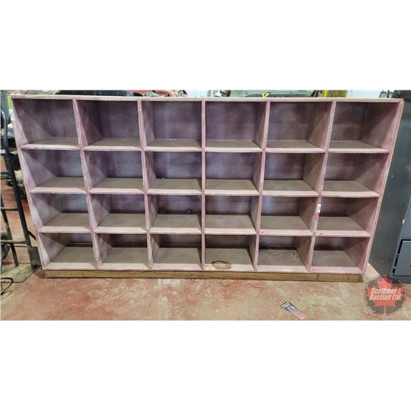 Free Standing Wood Shelving Unit (24 Cubbies) (Measures 53"H x 96-1/2"W x 16"D)