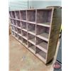 Image 2 : Free Standing Wood Shelving Unit (24 Cubbies) (Measures 53"H x 96-1/2"W x 16"D)