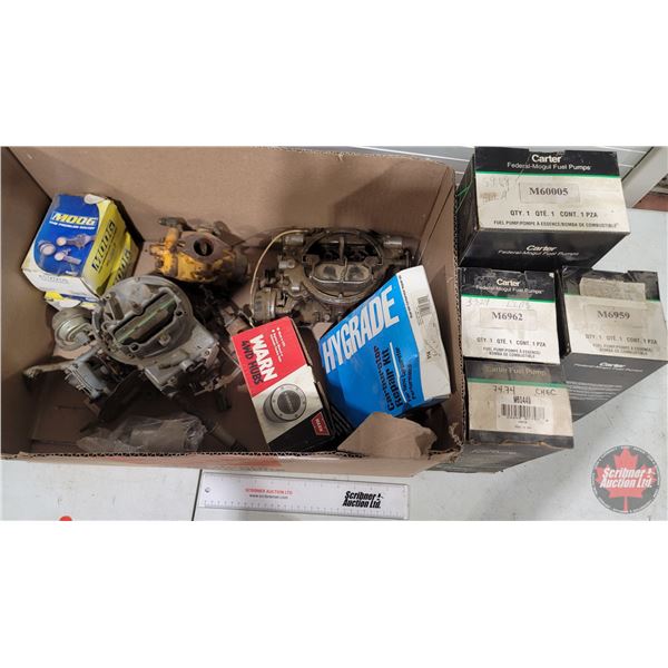 Combo: Carburetors (3); 4-Wheel Drive Hubs; Carb Kit; Carter Fuel Pumps (4)