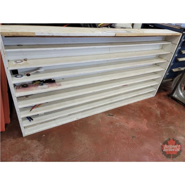 White Hanging Wood Shelf (Measures 34-1/2"H x 68-1/2"W x 7-1/2"D)