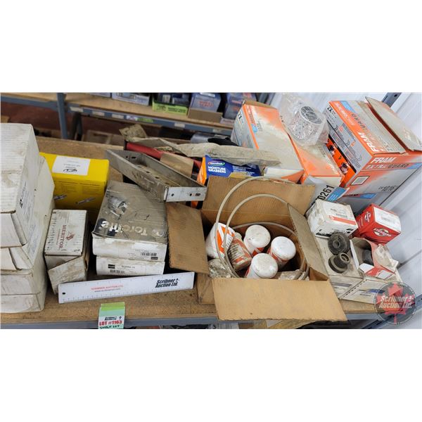 Truck Parts Shelf Lot : Air Filters; Bushings; Exhaust Clamps; etc.
