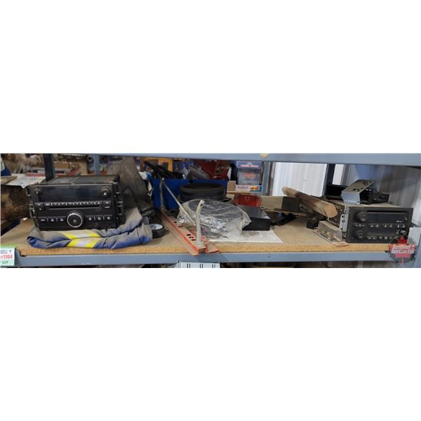 Parts Shelf Lot : Radios; Speakers; Pair of Coveralls; Battery Disconnect; Ball Joints; etc!