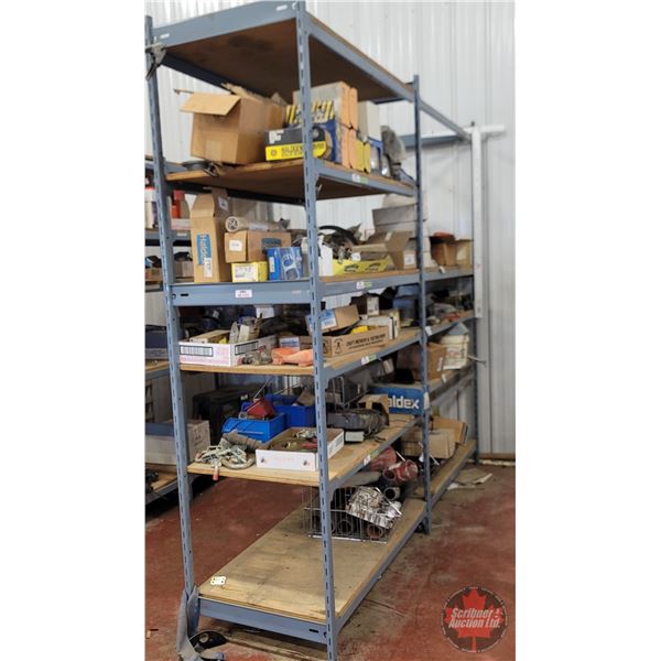 Adjustable Metal Shelving Unit : Wood Shelves (NOT WITH CONTENTS - SHELVING UNIT ONLY!)