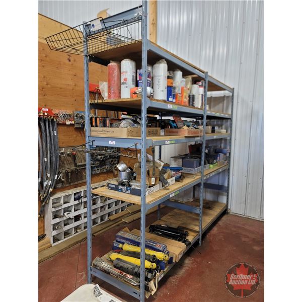 Adjustable Metal Shelving Unit : Wood Shelves (NOT WITH CONTENTS - SHELVING UNIT ONLY!)