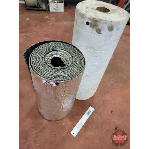 Combo: Partial Roll Bubble Heat Sheild (24"W) & Partial Roll of Oil Absorbent Cloth (32"W)