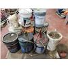 Image 2 : Pallet Lot ~ Partial Pails of Gear Oil; Transmission Lubricant with (2) Pail Pumps & Oil Measuring J