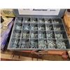 Image 14 : Pallet Lot: Wooden Bolt Bin with CONTENTS! (Parts, Fasteners, Components, etc!)