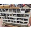 Image 2 : Pallet Lot: Wooden Bolt Bin with CONTENTS! (Parts, Fasteners, Components, etc!)