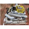Image 2 : Pallet Lot ~ Truck Parts: Flex Pipe; Mud Flaps; Lug Nut Caps; Fan; Circulating Heater; etc!
