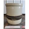 Image 3 : 5 Gallon Crock with Old Belt Repair (Cracks) (13"H x 12-1/2"Dia)