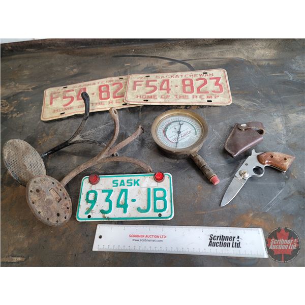Collector Combo: AB Lic Plates (Matching); SK Bike Lic Plate; 2 Buggy Steps; Test Master Pressure Gu