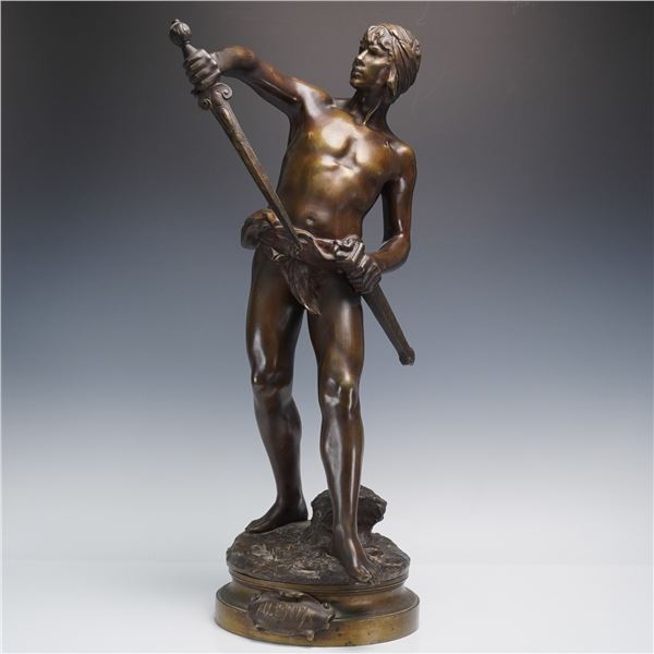 Louis Auguste Moreau (French, 1855 - 1919) Bronze Sculpture, Alerta