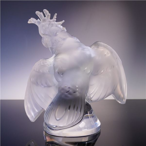Lalique Crystal Figurine, Frosted and Clear Cockatoo