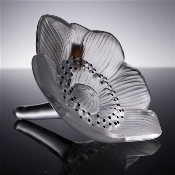 Lalique Crystal Floral Sculpture, Anemone