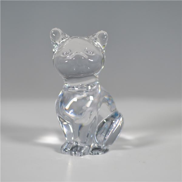 Daum France Crystal Cat Paperweight