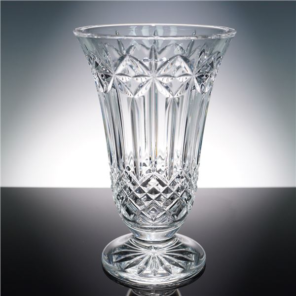 Waterford Crystal Vase, Balmoral Pattern Footed Flower Vase