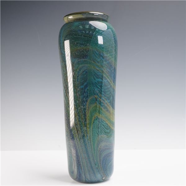 Studio Art Glass Vase in Oceanic Swirl Design