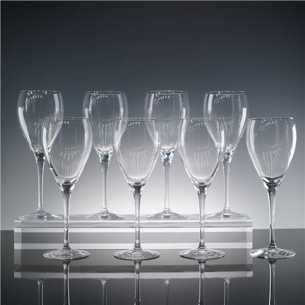 8pc Christofle Crystal Water Goblets, Albi