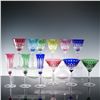 Image 1 : 12pc Saint-Louis Crystal Colorful Stemware, Tommy