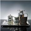 Image 1 : 5pc Christofle Silver Plate 3-Piece Tea Service with Tray
