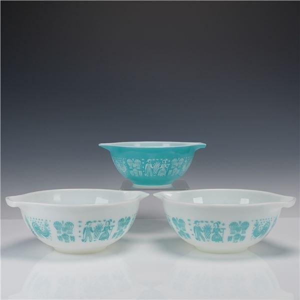 3pc Pyrex Amish Butterprint Mixing Bowls