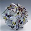 Image 1 : Hand Blown Art Glass Light Shade, Multicolor Spatter Pattern