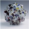 Image 3 : Hand Blown Art Glass Light Shade, Multicolor Spatter Pattern
