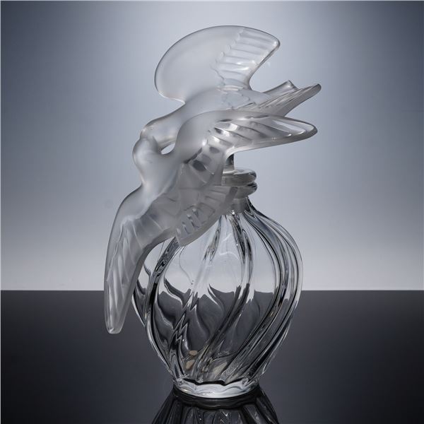 Lalique Crystal Figurine, L'air Du Temps Factice Perfume Bottle
