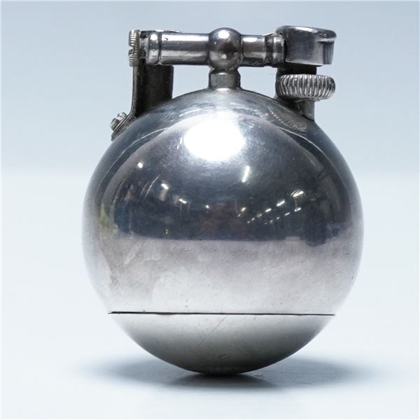 Dunhill Unique Art Deco Round Silver Lighter