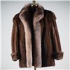 Image 1 : Alaskan Custom Mink Fur Coat w/ Fox Trim & Removable Zipper Sleeves