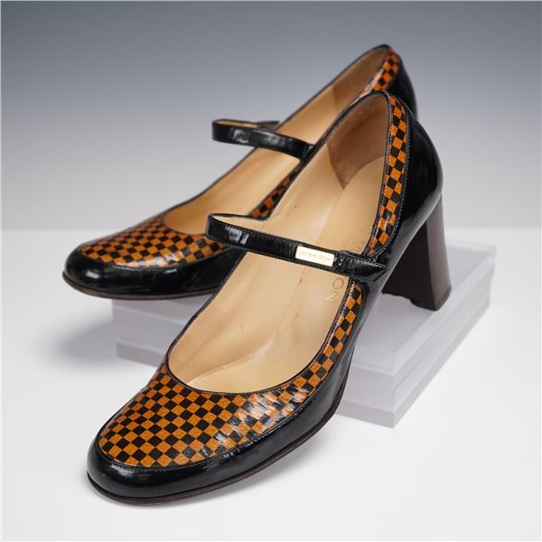 Pair of Louis Vuitton Damier Ebene Mary Jane Pumps