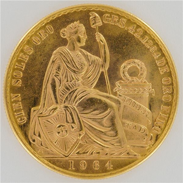 1964 Peruvian 100 Soles Oro 1.35 oz Gold Coin
