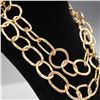 Image 2 : 2pc Gold Tone Hammered Link Chain Necklace Set