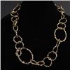 Image 5 : 2pc Gold Tone Hammered Link Chain Necklace Set