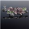 Image 1 : Monet Floral Enamel and Rhinestone Brooch