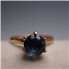 Image 2 : 10K Gold Solitaire Ring with Blue Topaz, Marked SABRINAS