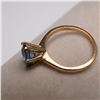 Image 5 : 10K Gold Solitaire Ring with Blue Topaz, Marked SABRINAS