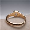 Image 5 : Antique 18K Gold Solitaire Ring with Diamond and Engraved Band