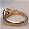 Image 6 : Antique 18K Gold Solitaire Ring with Diamond and Engraved Band