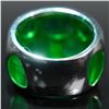 Image 3 : Sterling Silver and Green Glass Openwork Ring