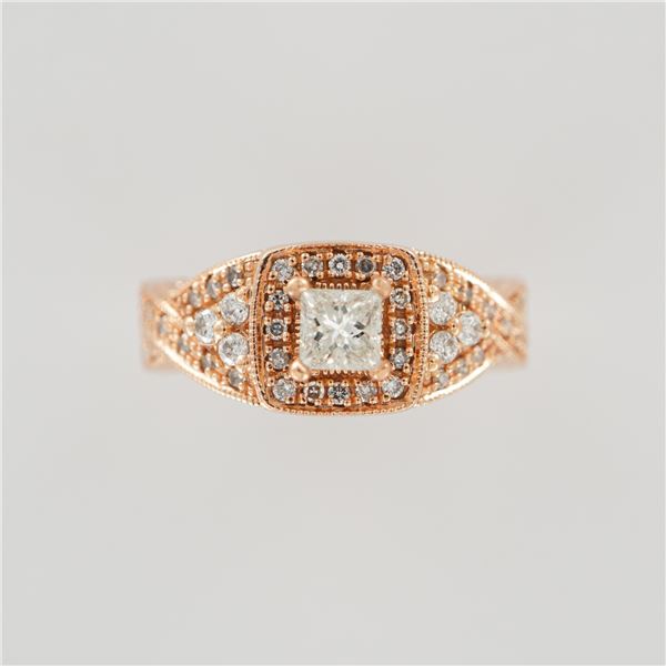 14kt Blush Rose Gold Diamond Bridal Set with Intricate Detailing