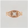 Image 1 : 14kt Blush Rose Gold Diamond Bridal Set with Intricate Detailing
